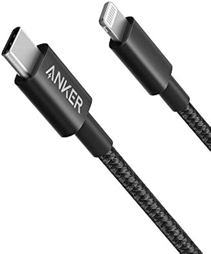 Anker New Nylon USB-C to Lightning Charging Cord for [6ft MFi Certified] for iPhone 13 13 Pro 12 Pro Max 12 11 X XS XR 8 Plus, AirPods Pro, Supports Power Delivery (Black)