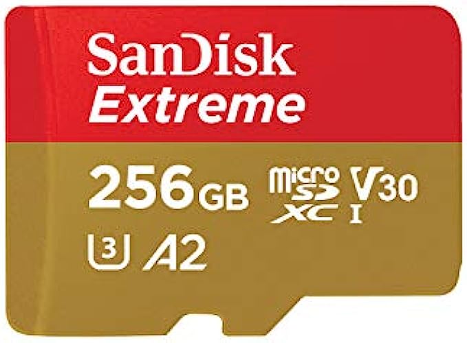 SanDisk 256GB Extreme MicroSDXC UHS-I Memory Card - C10, U3, V30, 4K, A2, Micro SD - SDSQXA1-256G-GN6MN